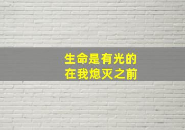 生命是有光的 在我熄灭之前